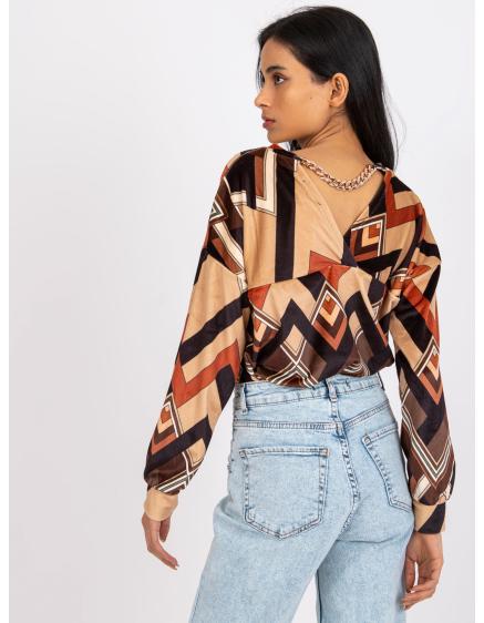 Dámská halenka vzorovaná EMMA hnědobéžová 