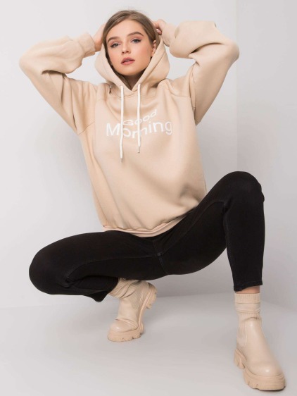 Dámská mikina s kapucí oversize ALICE béžová 