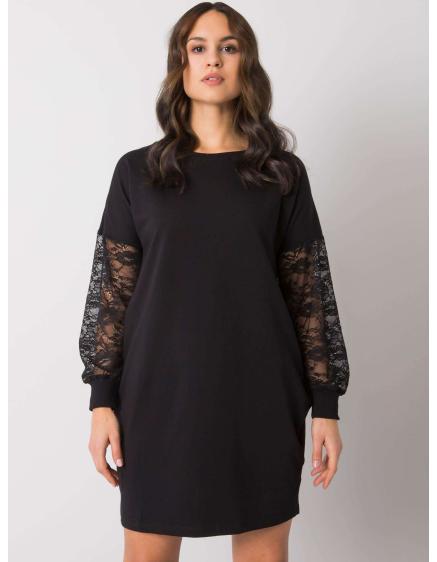Alexxie RUE PARIS fekete női ruha csipke ujjakkal
