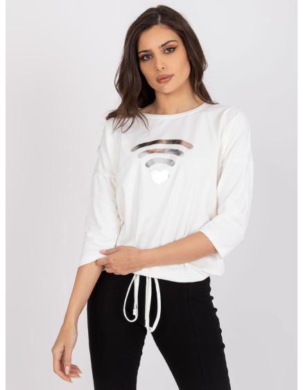 Női nyomtatott blúz Domenica RUE PARIS ecru színben