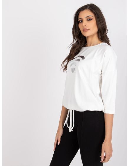 Női nyomtatott blúz Domenica RUE PARIS ecru színben