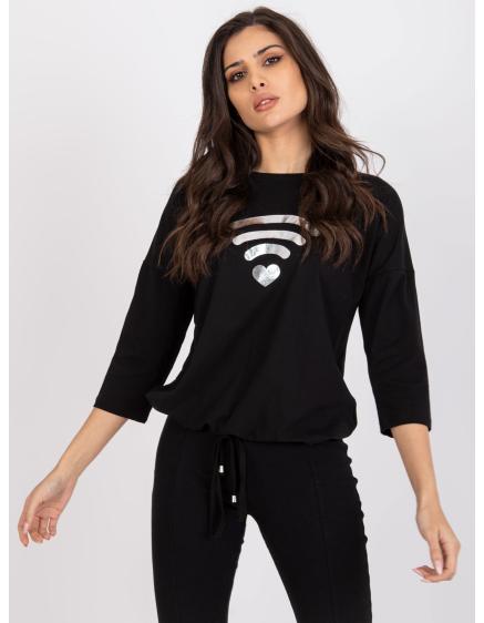 Női nyomtatott blúz Domenica RUE PARIS fekete