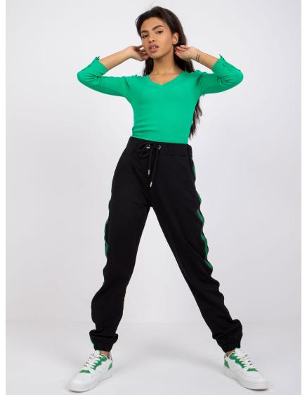 Női szegélyezett nadrág Sabrina RUE PARIS fekete