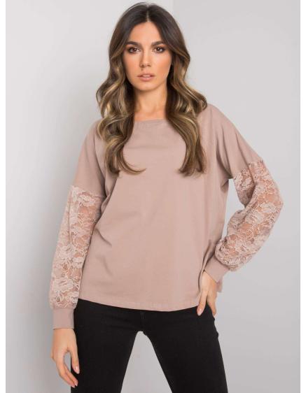 Női blúz csipkével Shantelle RUE PARIS RUE PARIS sötét bézs színű
