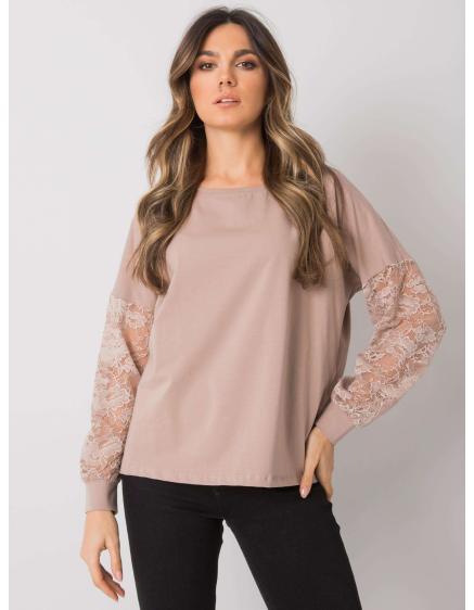 Női blúz csipkével Shantelle RUE PARIS RUE PARIS sötét bézs színű