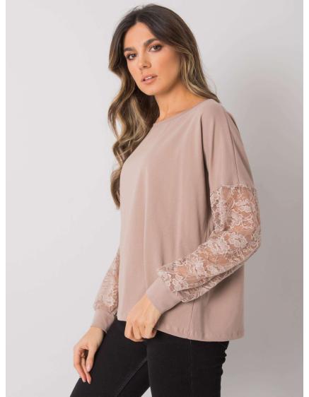 Női blúz csipkével Shantelle RUE PARIS RUE PARIS sötét bézs színű