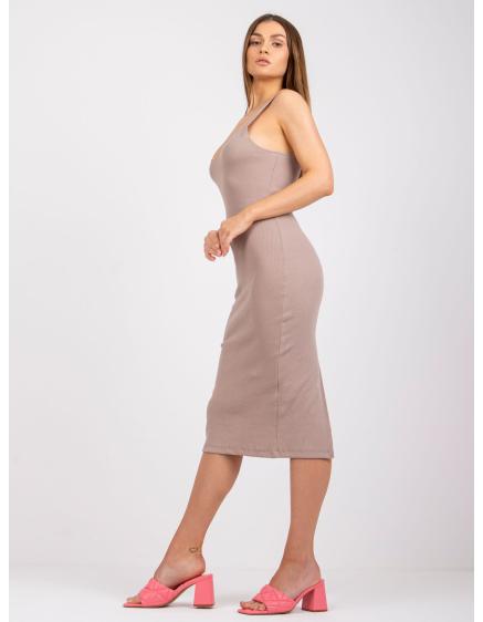 Dámske priliehavé šaty San Diego RUE PARIS Dark Beige