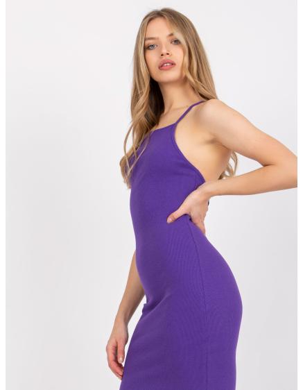 Női csíkos ruha Kira RUE PARIS sötétlila RUE PARIS sötétlila