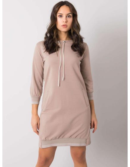 Dámske bavlnené šaty Sinead RUE PARIS tmavo béžové