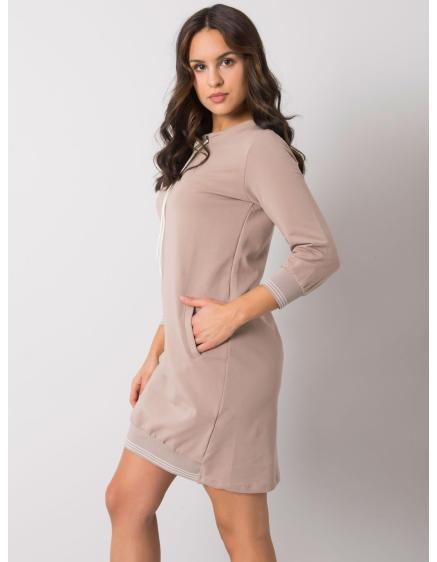 Dámske bavlnené šaty Sinead RUE PARIS tmavo béžové