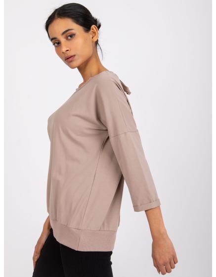 Női blúz hátkivágással Violeta RUE PARIS sötétbézs sötét bézs