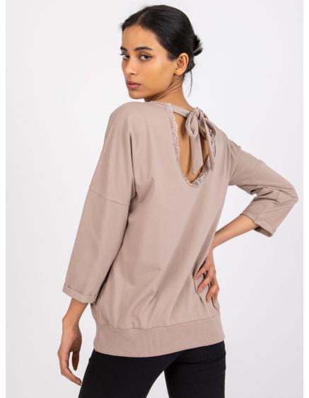 Női blúz hátkivágással Violeta RUE PARIS sötétbézs sötét bézs