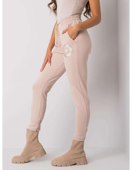 Dámské tepláky s potiskem LARISSA béžové