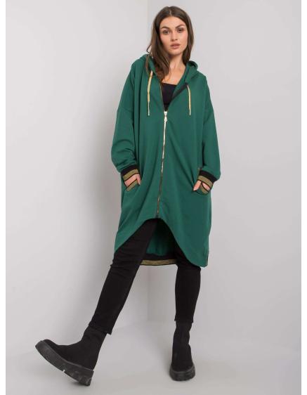 Női kapucnis pulóver Alissa sötétzöld