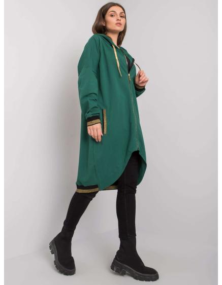 Női kapucnis pulóver Alissa sötétzöld