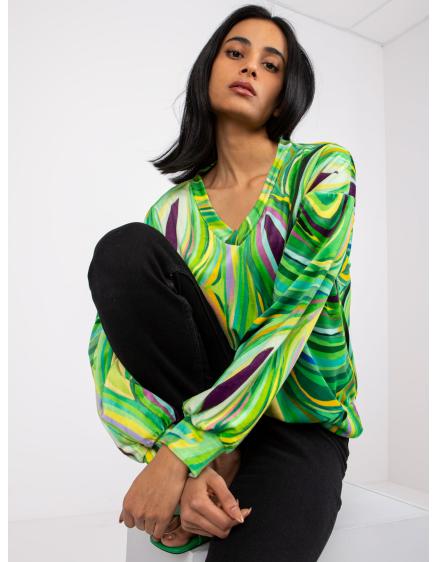 Női blúz szív alakú nyakkivágással EVELYNE zöld