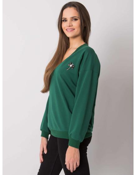 Női kapucnis pulóver Marseille RUE PARIS sötétzöld