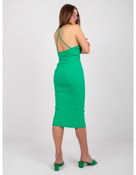 Dámské šaty pruhované Kira RUE PARIS tmavě zelené  