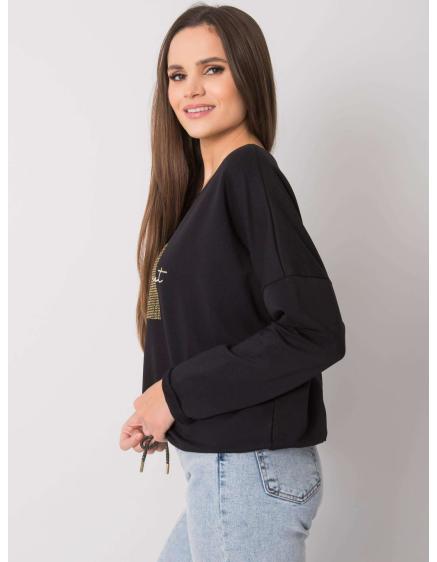 Dámska blúzka s kamienkami Adele RUE PARIS čierna