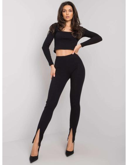 Dámske nohavice s rozparkom Grace RUE PARIS čierne