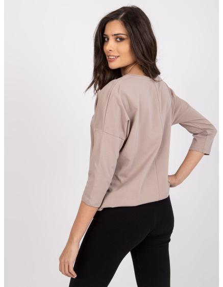 Női pamut blúz BLINDY sötét bézs színű