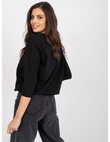 Női blúz bordázott derékkal ANISAfekete
