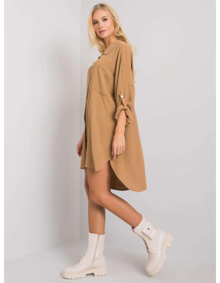 Női oversize ruha ELARIA sötétbézs sötét bézs