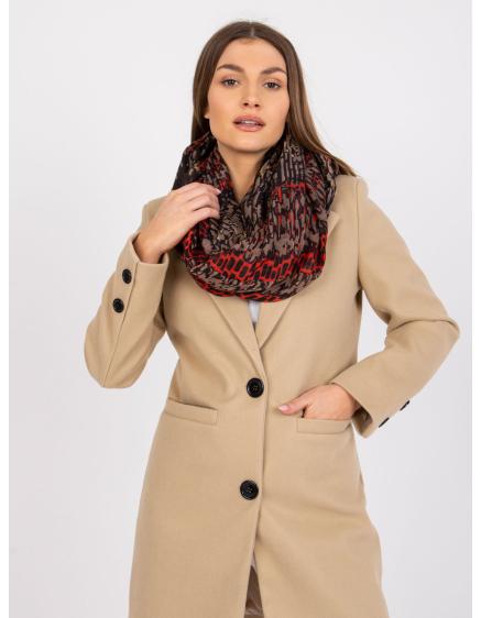 Női nyomtatott sál ANORA bézs/narancs