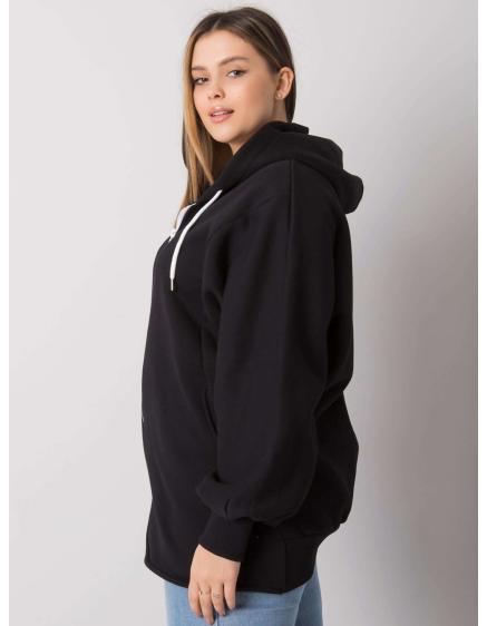Dámská mikina s kapucí plus size ELLA černá