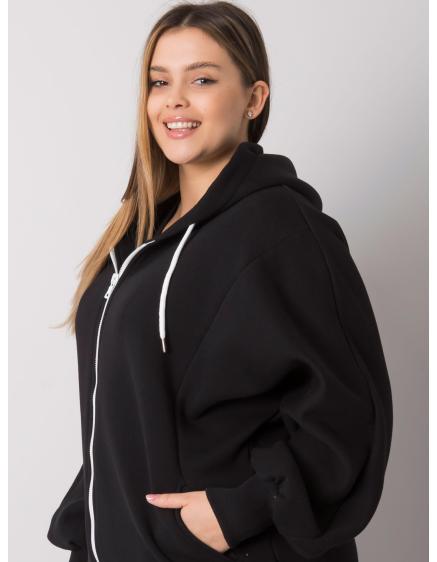 Dámská mikina s kapucí plus size ELLA černá