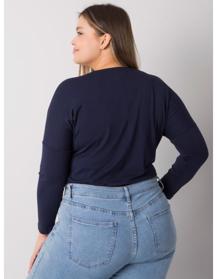 Dámská halenka hladká plus size ELISA námořnicky modrá