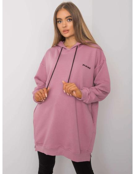 Női pulóver zsebekkel INDIRA rózsaszínű