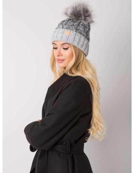 Női pompomos sapka Ally RUE PARIS szürke