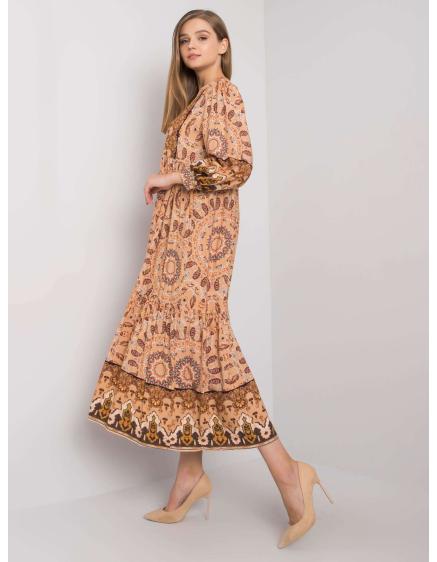Női etnikai mintás ruha Marcy OCH BELLA bézs bézs
