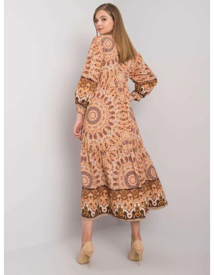 Női etnikai mintás ruha Marcy OCH BELLA bézs bézs