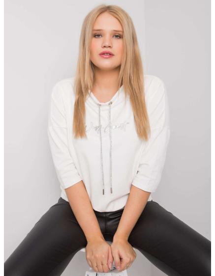 Női plus size blúz strasszkövekkel LATORE ekrü színben