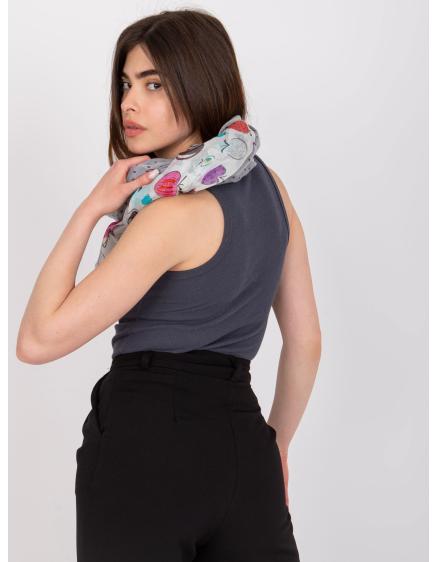 Dámska šatka s potlačou BILLY biela a sivá