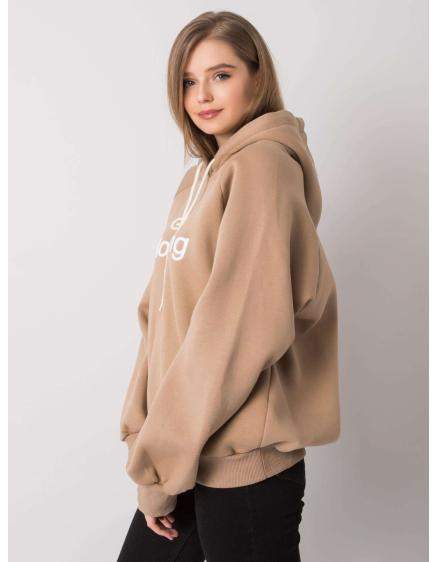 Dámská mikina s kapucí oversize ALICE tmavě béžová 