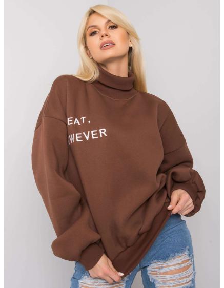 Női oversize kapucnis pulóver KELLY barna