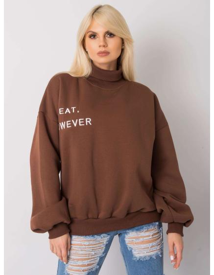 Női oversize kapucnis pulóver KELLY barna