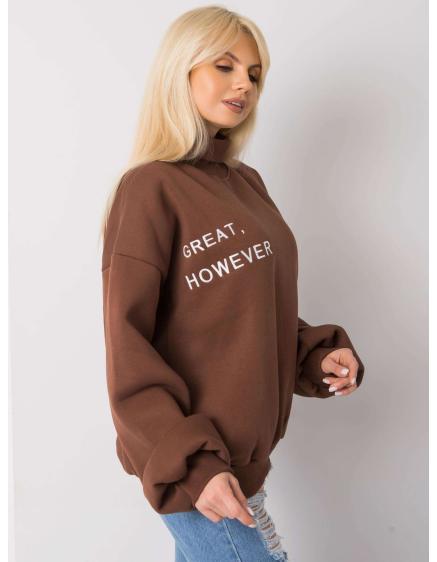 Női oversize kapucnis pulóver KELLY barna