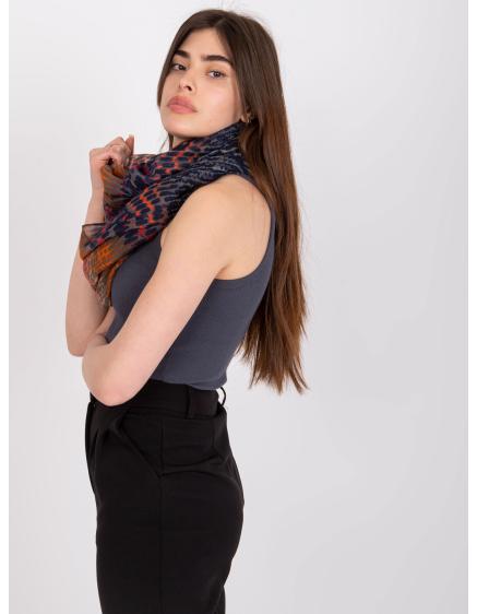 Női nyomtatott sál VAN navy és narancs színben