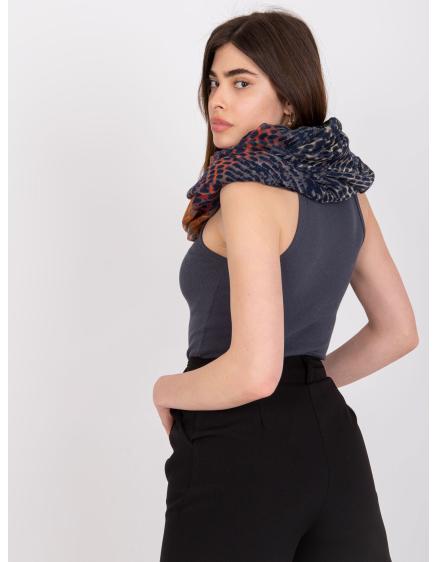 Női nyomtatott sál VAN navy és narancs színben