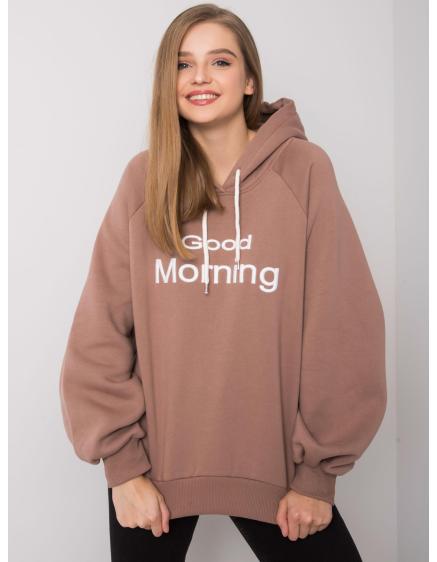 Női oversize kapucnis pulóver ALICE világos barna