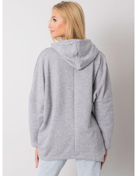 Női kapucnis pulóver melange LAYLA szürke