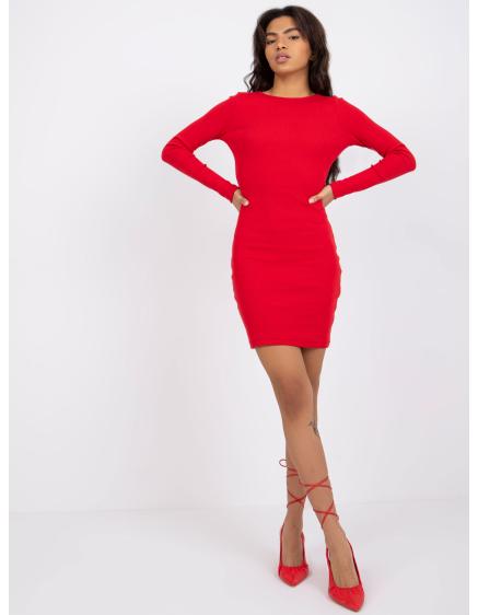 Női nyitott hátú csíkos ruha Malta RUE PARIS piros