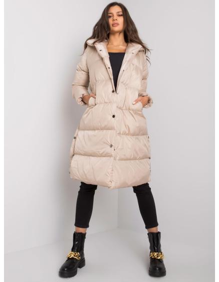 Dámska bunda s kapucňou prešívaná STARLET béžová
