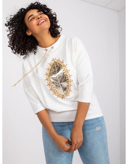 Női plus size pamut blúz VERA ekrü színben