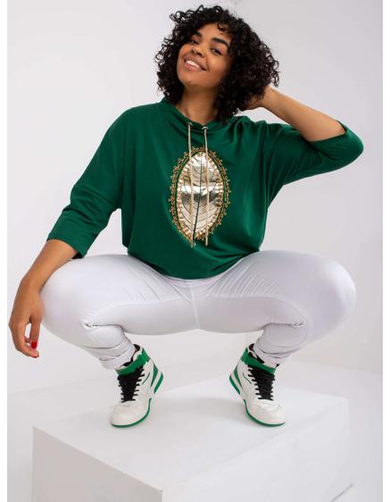 Női plus size blúz VERA sötétzöld