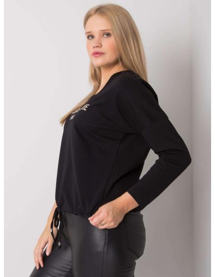 Női nyomtatott plus size blúz SHERILYN fekete